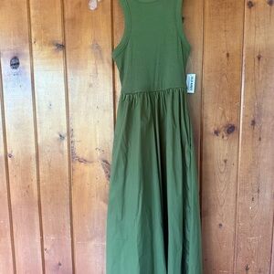 Olive Green Sleeveless Maxi Dress
